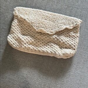 Elegant Cream Woven Clutch